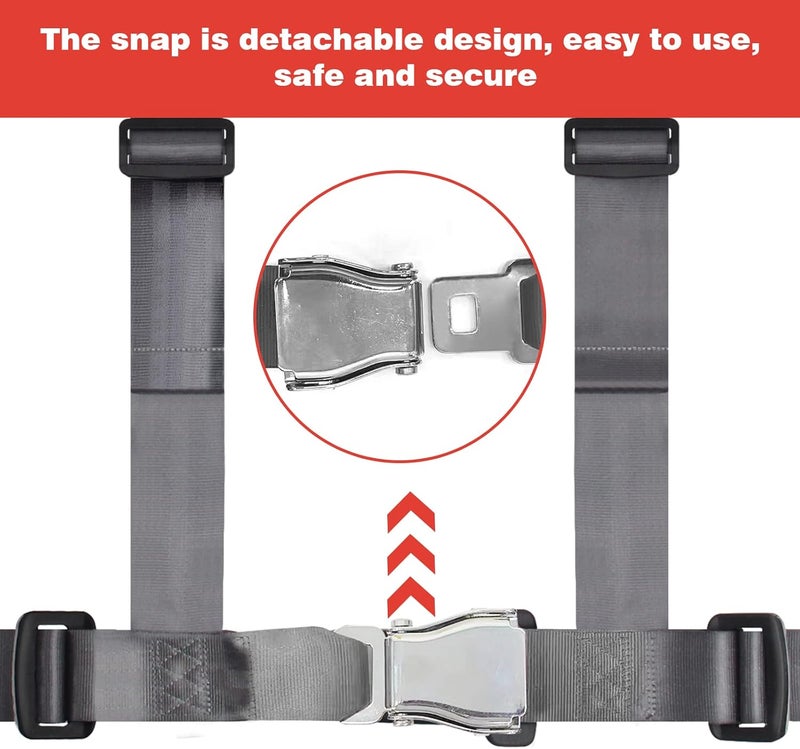 Yakitoko Universal 4 point Safety Harness Set 2" Fits Go Kart,UTV,ATV,Racing Gray - Image 4